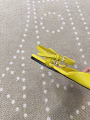 Kitlife Loewe Toy Ankle-strap Yellow Leather Ballerinas Shoes  - 4