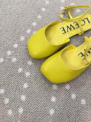 Kitlife Loewe Toy Ankle-strap Yellow Leather Ballerinas Shoes  - 3