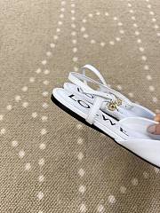 Kitlife Loewe Toy Ankle-strap White Leather Ballerinas Shoes  - 2