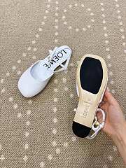 Kitlife Loewe Toy Ankle-strap White Leather Ballerinas Shoes  - 5