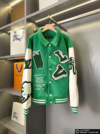 Kitlife Louis Vuitton x Virgil Abloh Skeleton Varsity Jacket Green & White