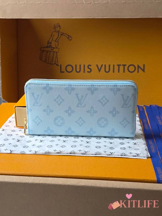 Kitlife Louis Vuitton Zippy Wallet Monogram Origine Bleu Courrier M27686 19.5x10.5x2.5cm  - 1