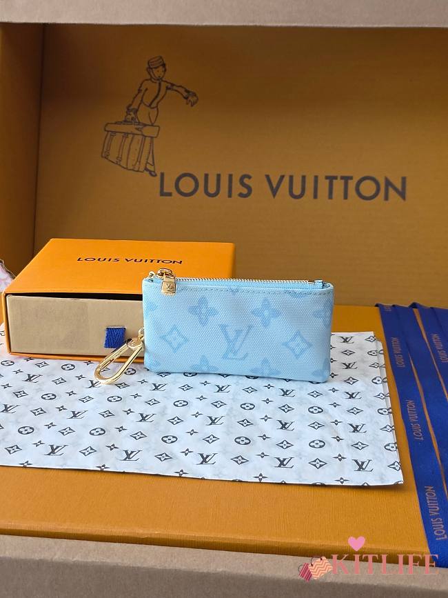 Kitlife Louis Vuitton Key Pouch Monogram Origine Bleu Courrier M27674 12x7x1.5cm  - 1