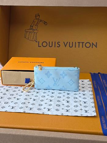 Kitlife Louis Vuitton Key Pouch Monogram Origine Bleu Courrier M27674 12x7x1.5cm 