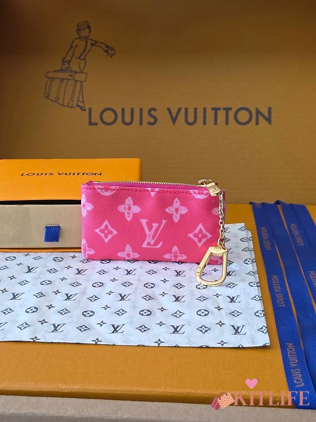 Kitlife Louis Vuitton Key Pouch Monogram Origine Rose Ruban M28325 12x7x1.5cm  - 1