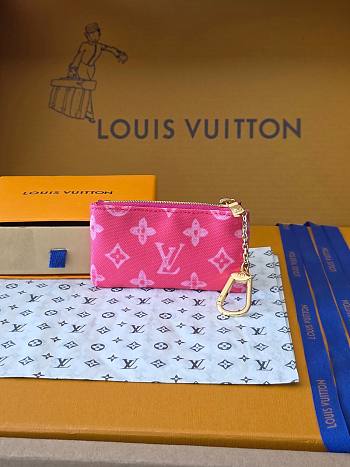 Kitlife Louis Vuitton Key Pouch Monogram Origine Rose Ruban M28325 12x7x1.5cm 