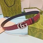 Kitlife Gucci Reversible GG Marmont Belt Red & Black With Gold Hardware - 1