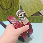 Kitlife Gucci Reversible GG Marmont Belt Red & Black With Gold Hardware - 5