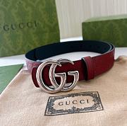 Kitlife Gucci Reversible GG Marmont Belt Red & Black With Silver Hardware  - 5