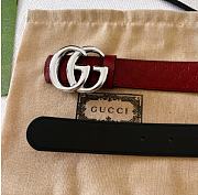 Kitlife Gucci Reversible GG Marmont Belt Red & Black With Silver Hardware  - 4