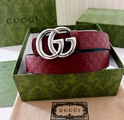 Kitlife Gucci Reversible GG Marmont Belt Red & Black With Silver Hardware  - 3