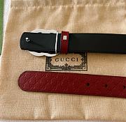 Kitlife Gucci Reversible GG Marmont Belt Red & Black With Silver Hardware  - 2