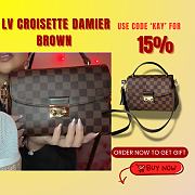 Louis Vuitton Croisette Damier Brown - N4158 - 24.5x24.2x9 CM - 1