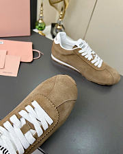 Kitlife Miu Miu Plume Beige Suede Sneakers  - 2