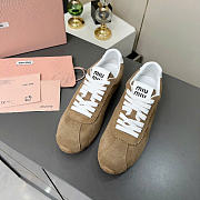 Kitlife Miu Miu Plume Beige Suede Sneakers  - 3