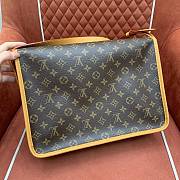 Kitlife Louis Vuitton Satchel Messenger Bag Brown Monogram Canvas M14723 35.5x24x12cm - 4