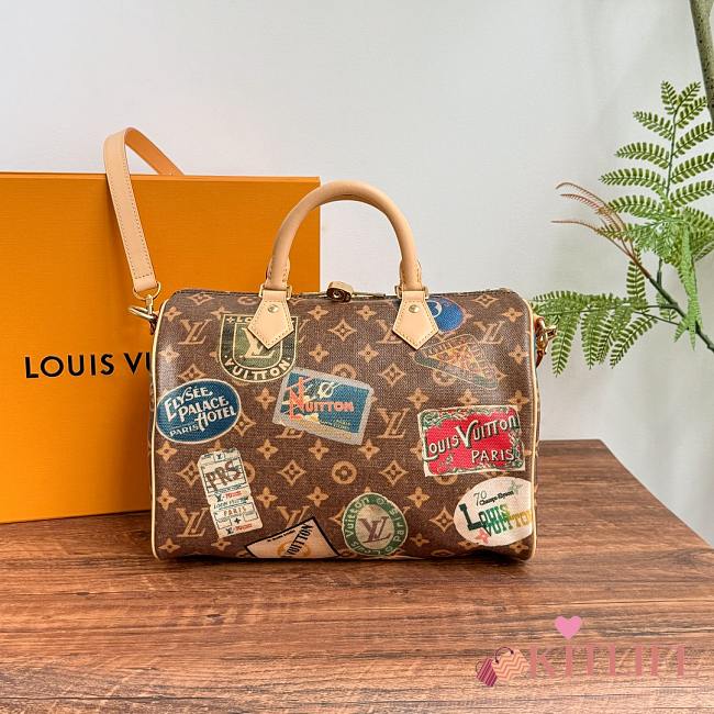 Kitlife Louis Vuitton Speedy 30 Badge Bag Brown M47087 30x21x17cm - 1