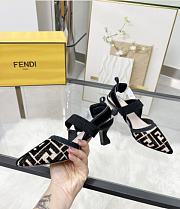 Kitlife Fendi Colibri Lite Black Velvet FF Logo Pointed Slingbacks  - 5