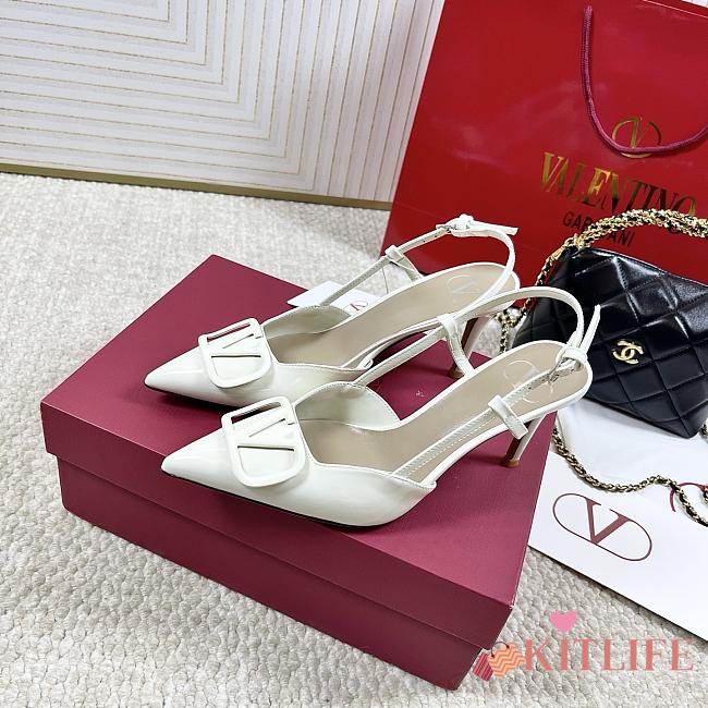 Kitlife Valentino Garavani VLogo Signature Pumps White Patent Leather 80mm - 1