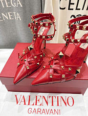 Kitlife Valentino Garavani Studdy Kidskin Pumps Red - 4