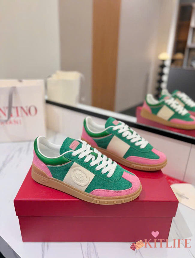 Kitlife Valentino Garavani Upvillage Crosta Sneakers Green & Pink - 1