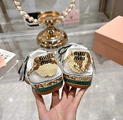 Kitlife Miu Miu Green Gymnasium Technical Fabric And Python-Print Ayers Leather Sneakers - 6