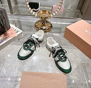 Kitlife Miu Miu Green Gymnasium Technical Fabric And Python-Print Ayers Leather Sneakers - 5