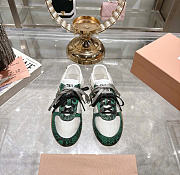 Kitlife Miu Miu Green Gymnasium Technical Fabric And Python-Print Ayers Leather Sneakers - 2