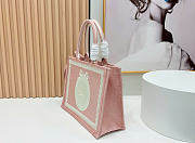 Kitlife Dior Medium Book Tote with Strap Celestial Pink Oblique Embroidery with White Lace and Dior Médaillon 36x27.5x16.5cm - 3