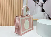Kitlife Dior Medium Book Tote with Strap Celestial Pink Oblique Embroidery with White Lace and Dior Médaillon 36x27.5x16.5cm - 4
