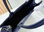 Kitlife Dior Medium Book Tote with Strap Celestial Blue Oblique Embroidery with White Lace and Dior Médaillon 36x27.5x16.5cm - 6