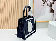 Kitlife Dior Medium Book Tote with Strap Celestial Blue Oblique Embroidery with White Lace and Dior Médaillon 36x27.5x16.5cm - 5