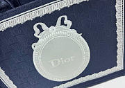 Kitlife Dior Medium Book Tote with Strap Celestial Blue Oblique Embroidery with White Lace and Dior Médaillon 36x27.5x16.5cm - 3