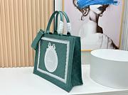 Kitlife Dior Medium Book Tote with Strap Celestial Green Oblique Embroidery with White Lace and Dior Médaillon 36x27.5x16.5cm  - 6