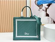 Kitlife Dior Medium Book Tote with Strap Celestial Green Oblique Embroidery with White Lace and Dior Médaillon 36x27.5x16.5cm  - 5