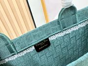 Kitlife Dior Medium Book Tote with Strap Celestial Green Oblique Embroidery with White Lace and Dior Médaillon 36x27.5x16.5cm  - 2