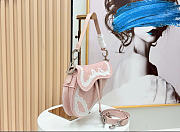 Kitlife Dior Small Saddle Bag with Strap Rose Soupir Dior Oblique Embroidery and White Lace 20x16x5cm - 3