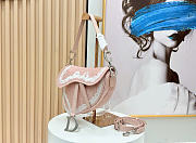 Kitlife Dior Small Saddle Bag with Strap Rose Soupir Dior Oblique Embroidery and White Lace 20x16x5cm - 2