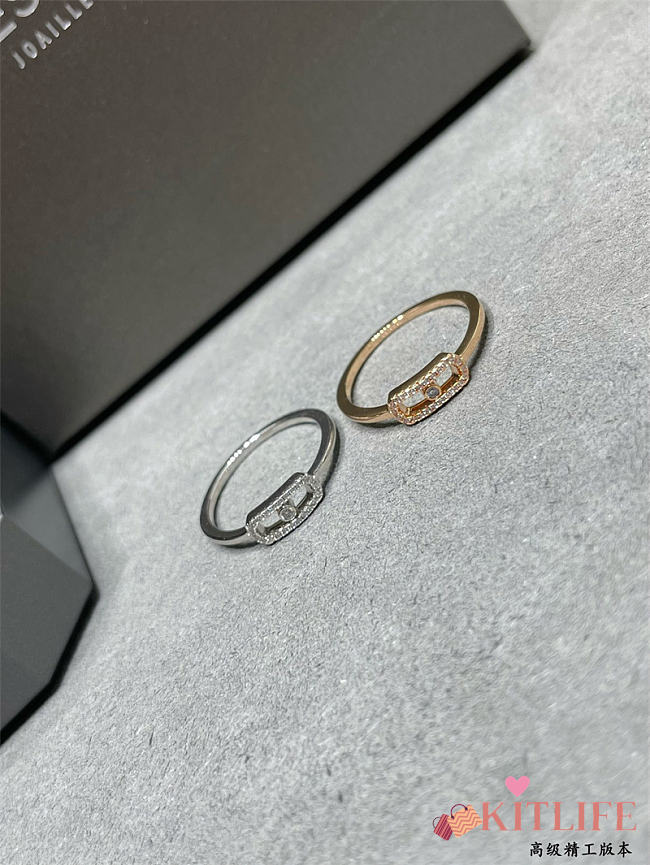 Kitlife Messika Move Uno Pave Diamond Ring in Silver / Gold  - 1