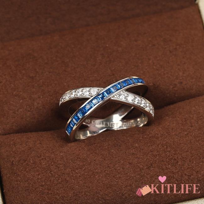 Kitlife Chaumet Jeux de Liens Ring Silver & Blue, Diamonds  - 1