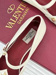 Kitlife Valentino Garavani Studdy Rockstud Ballet Flats White  - 3