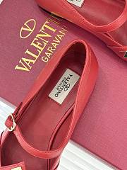 Kitlife Valentino Garavani Studdy Rockstud Ballet Flats Red - 6