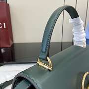 Kitlife Gucci Siena Small Top Handle Bag Green 855536 25.5x16x9cm  - 6