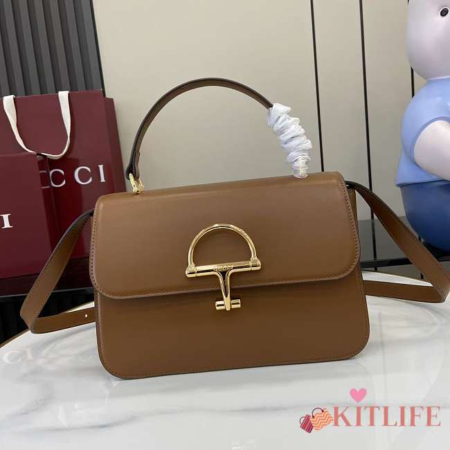 Kitlife Gucci Siena Small Top Handle Bag Brown 855536 25.5x16x9cm  - 1