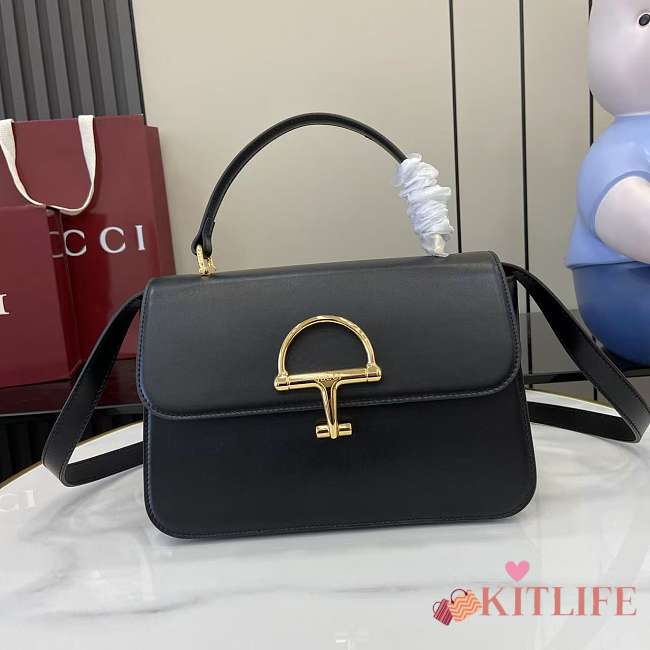 Kitlife Gucci Siena Small Top Handle Bag Black 855536 25.5x16x9cm  - 1