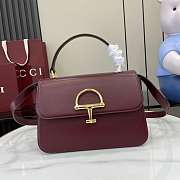 Kitlife Gucci Siena Small Top Handle Bag Burgundy 855536 25.5x16x9cm  - 1