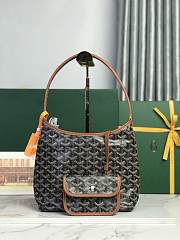 Kitlife Goyard Mini Bohème Hobo Goyardine Canvas Black & Brown Bag 120250 26x11x22cm - 1