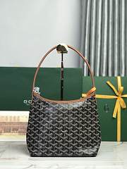 Kitlife Goyard Mini Bohème Hobo Goyardine Canvas Black & Brown Bag 120250 26x11x22cm - 5