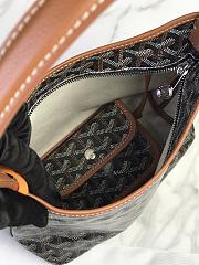 Kitlife Goyard Mini Bohème Hobo Goyardine Canvas Black & Brown Bag 120250 26x11x22cm - 2