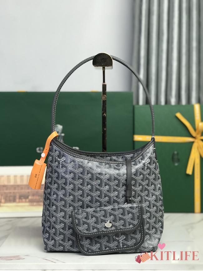 Kitlife Goyard Mini Bohème Hobo Goyardine Canvas Grey Bag 120250 26x11x22cm  - 1